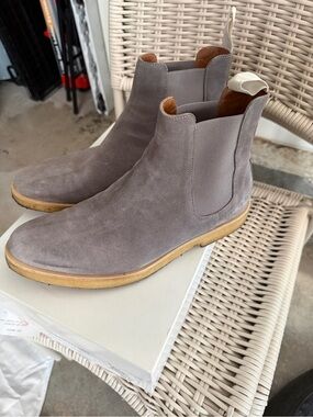 Common Projects Warm Grey Suede Chelsea Boots 42